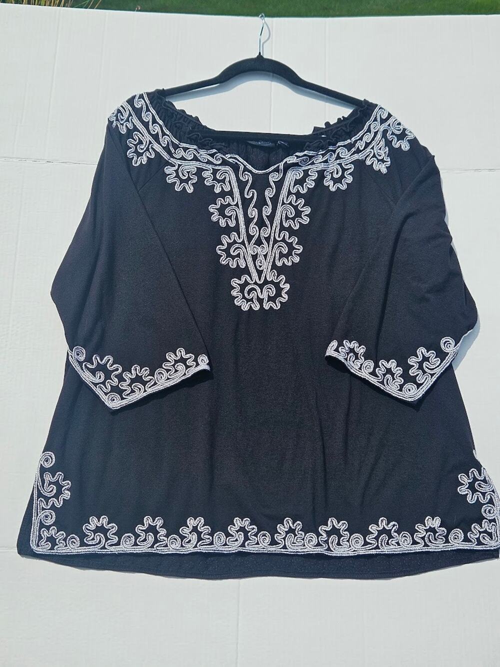 Maggie Barnes - Vintage Bohemian Knit Tunic Blouse - 0X
